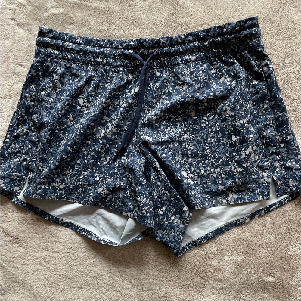 Athleta Navy Floral Women's Athletic Shorts